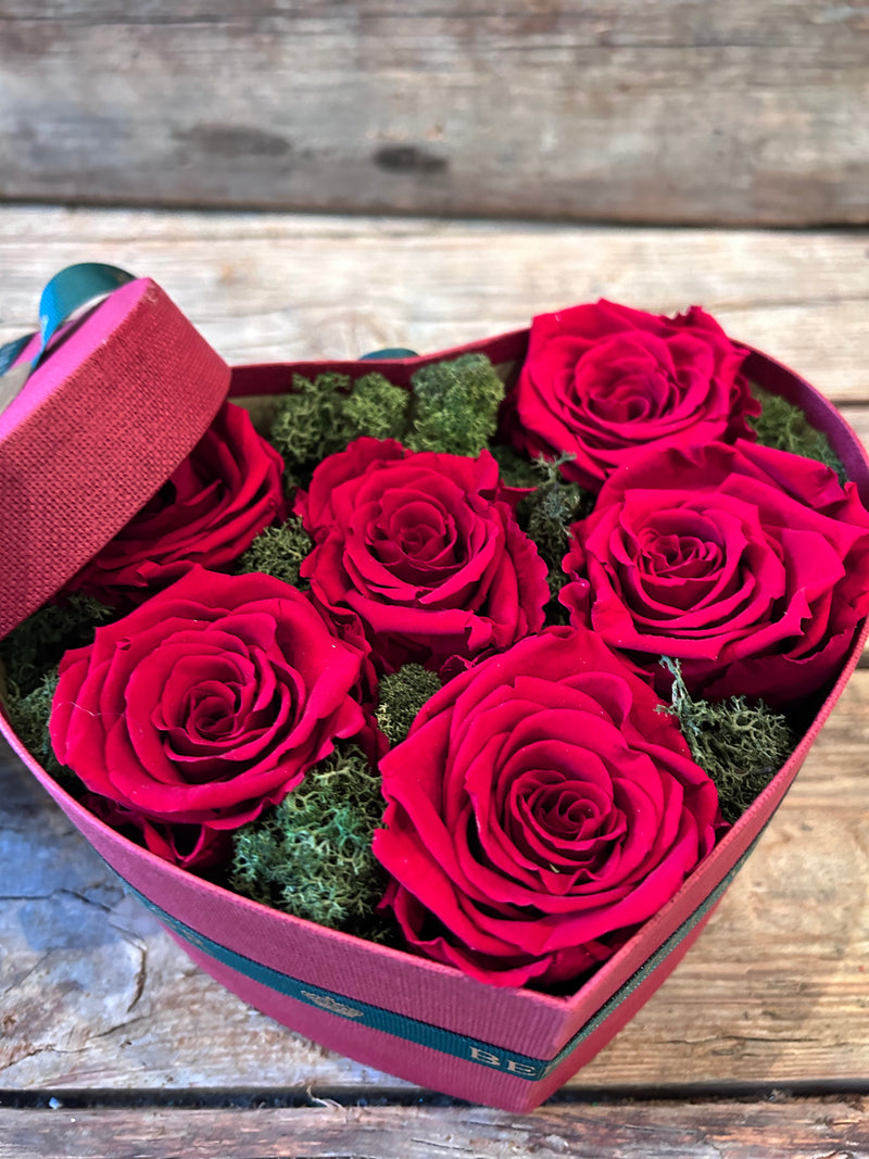 Lille hjerte æske /Konserveret rose