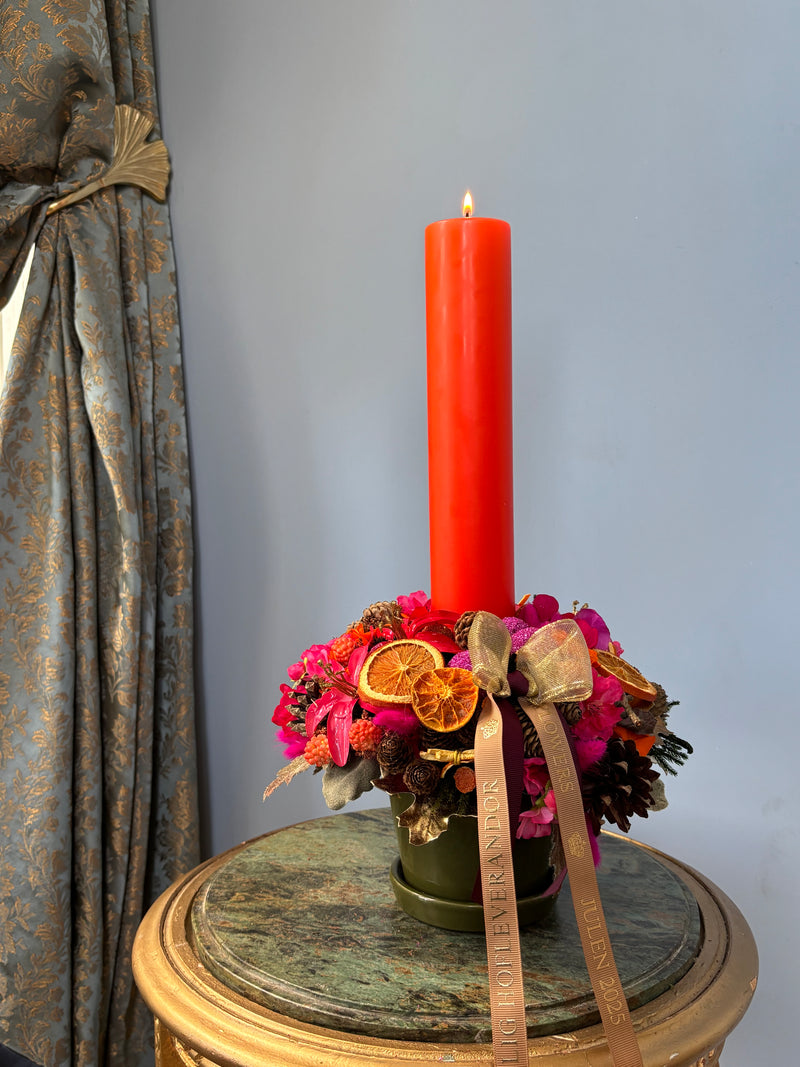 Dekoration med kalenderlys eller bloklys