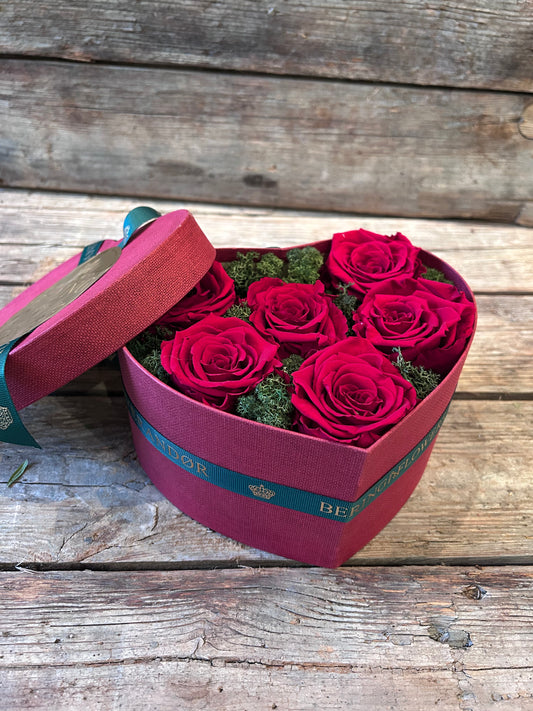 Lille hjerte æske /Konserveret rose