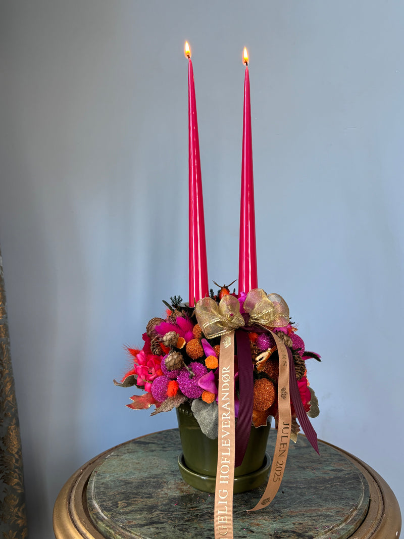 Lysdekoration med 2 lys