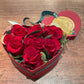 Small heart box with fresh roses