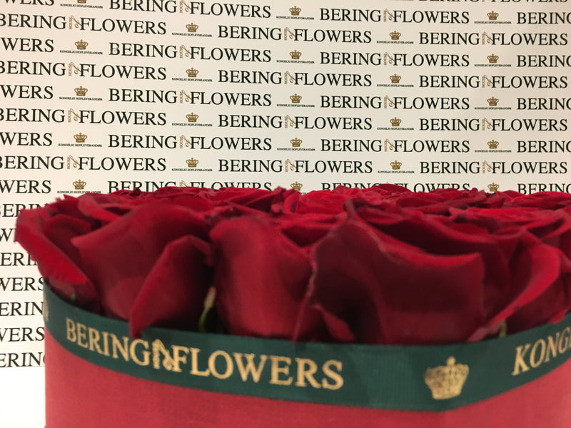 Large heart box with fresh red roses